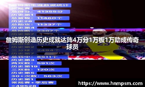 詹姆斯创造历史成就达阵4万分1万板1万助成传奇球员